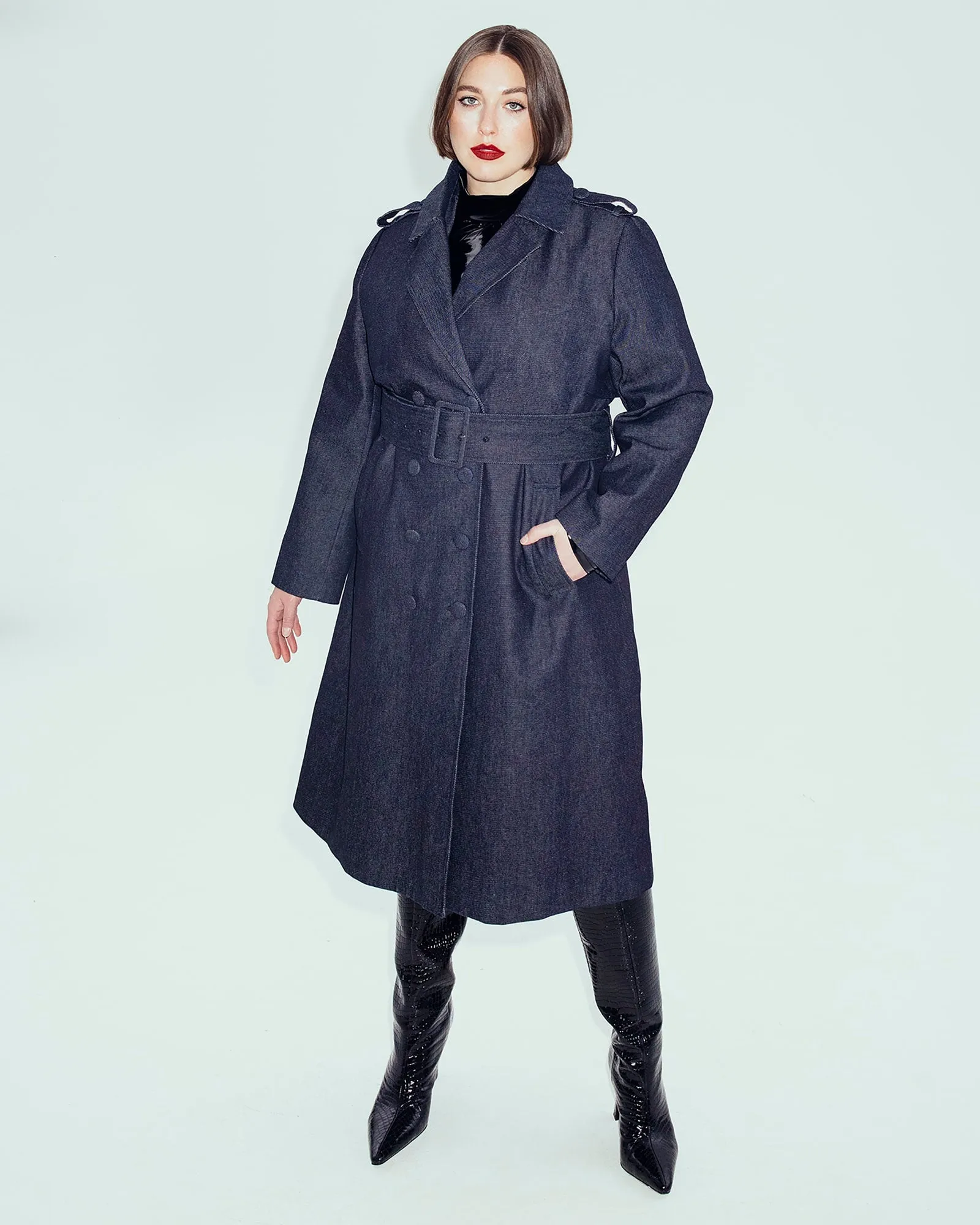 The Rylan Denim Trench Coat | Navy