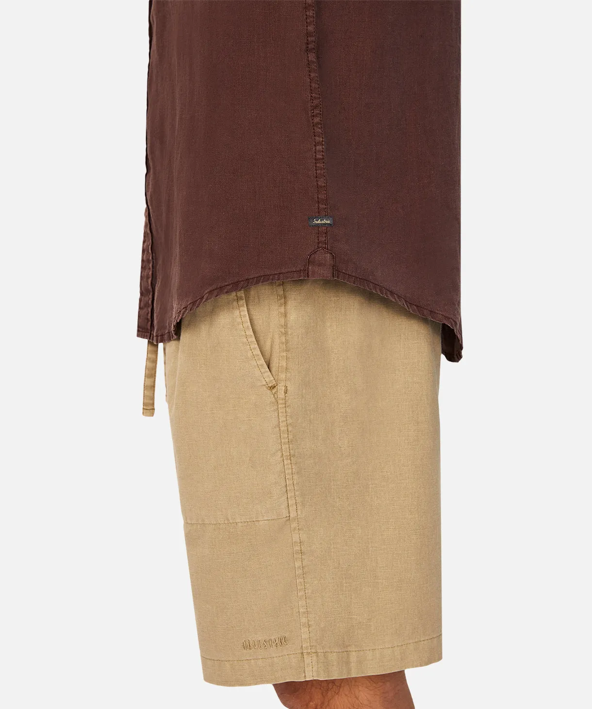 The Tennyson Linen L/s Shirt - Bordeaux