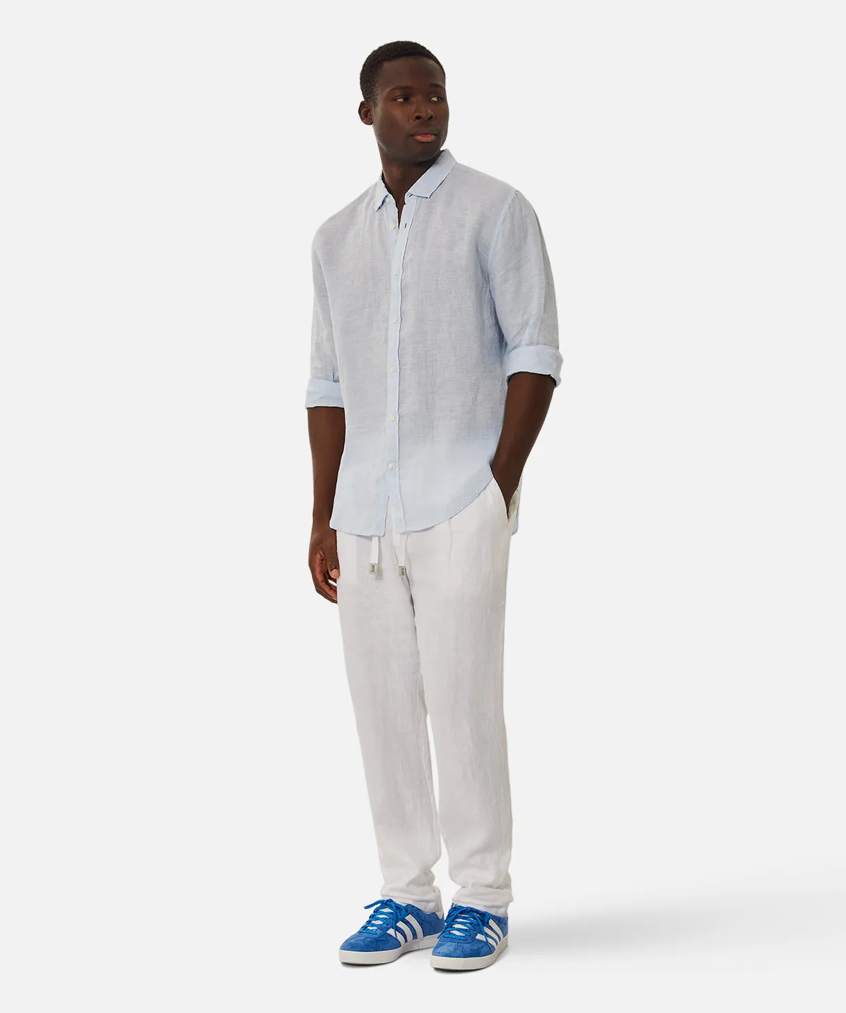 The Tennyson Linen L/s Shirt - Sky