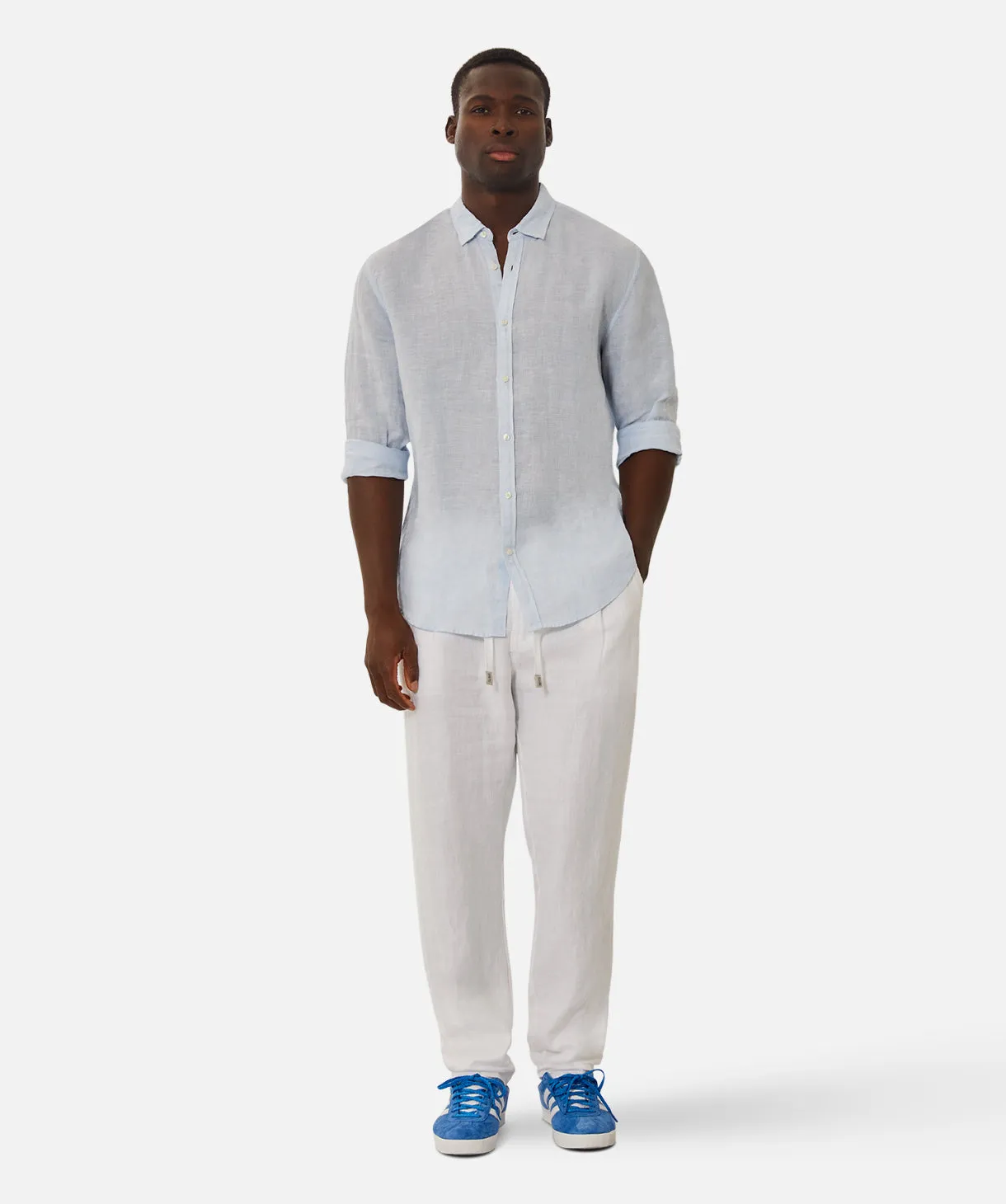 The Tennyson Linen L/s Shirt - Sky