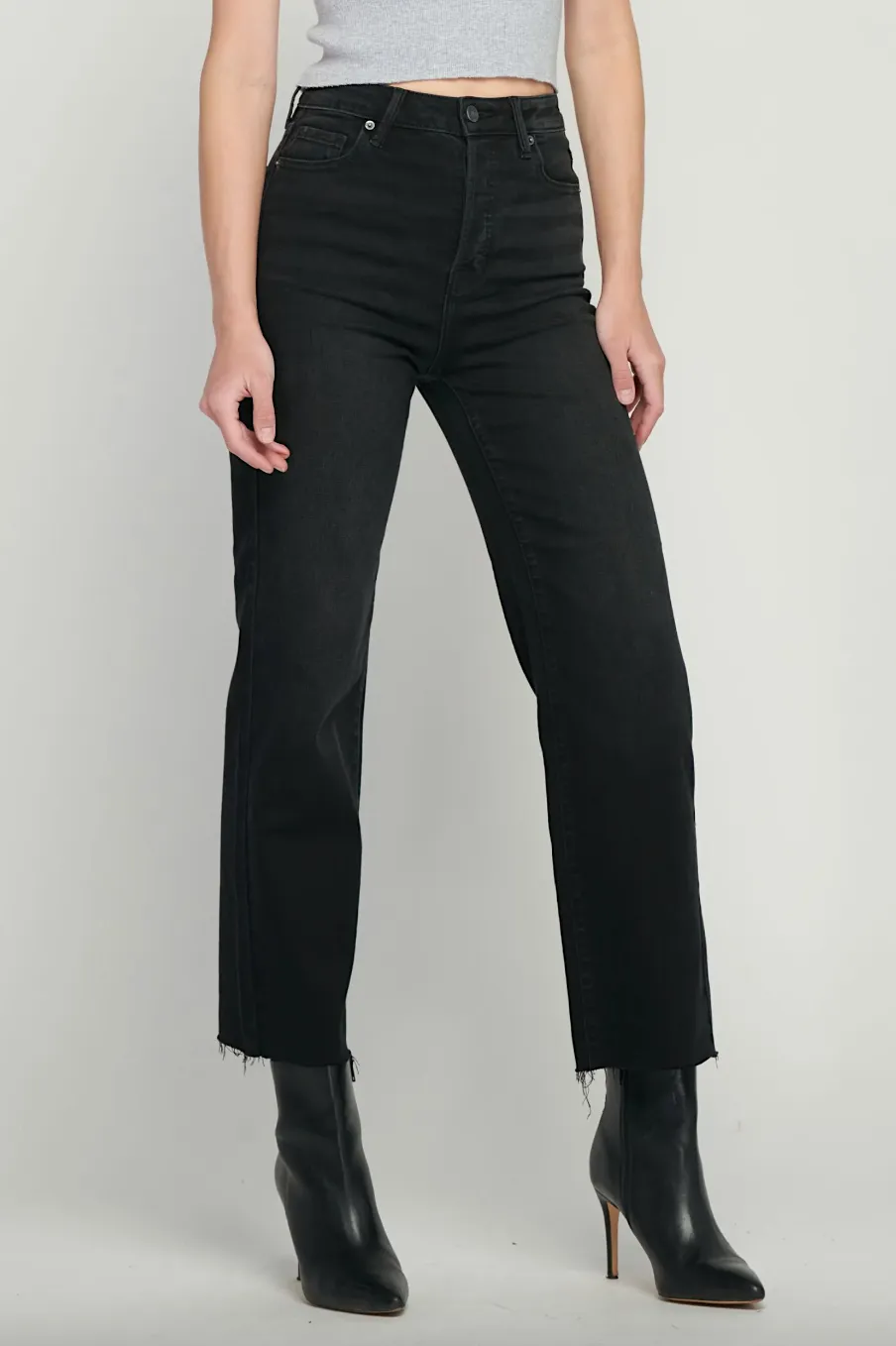 tracey high rise wide straight - black