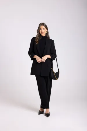 Two T's 7/8 Pants with Leg Tab - Black