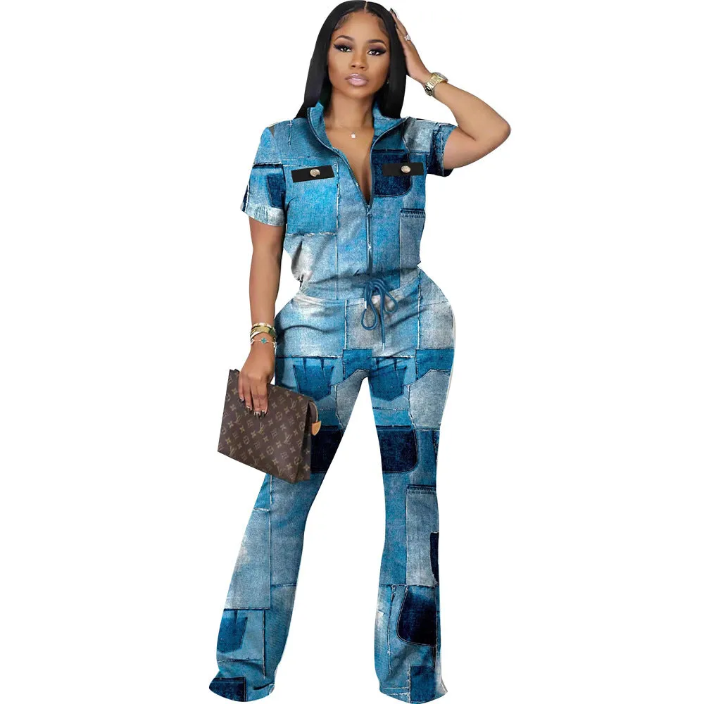 Versatile Women's Popular Loose Printed Two-piece Suits