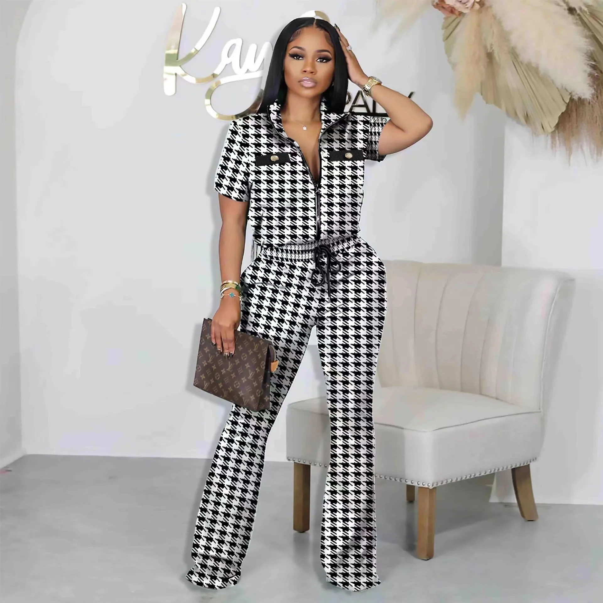 Versatile Women's Popular Loose Printed Two-piece Suits