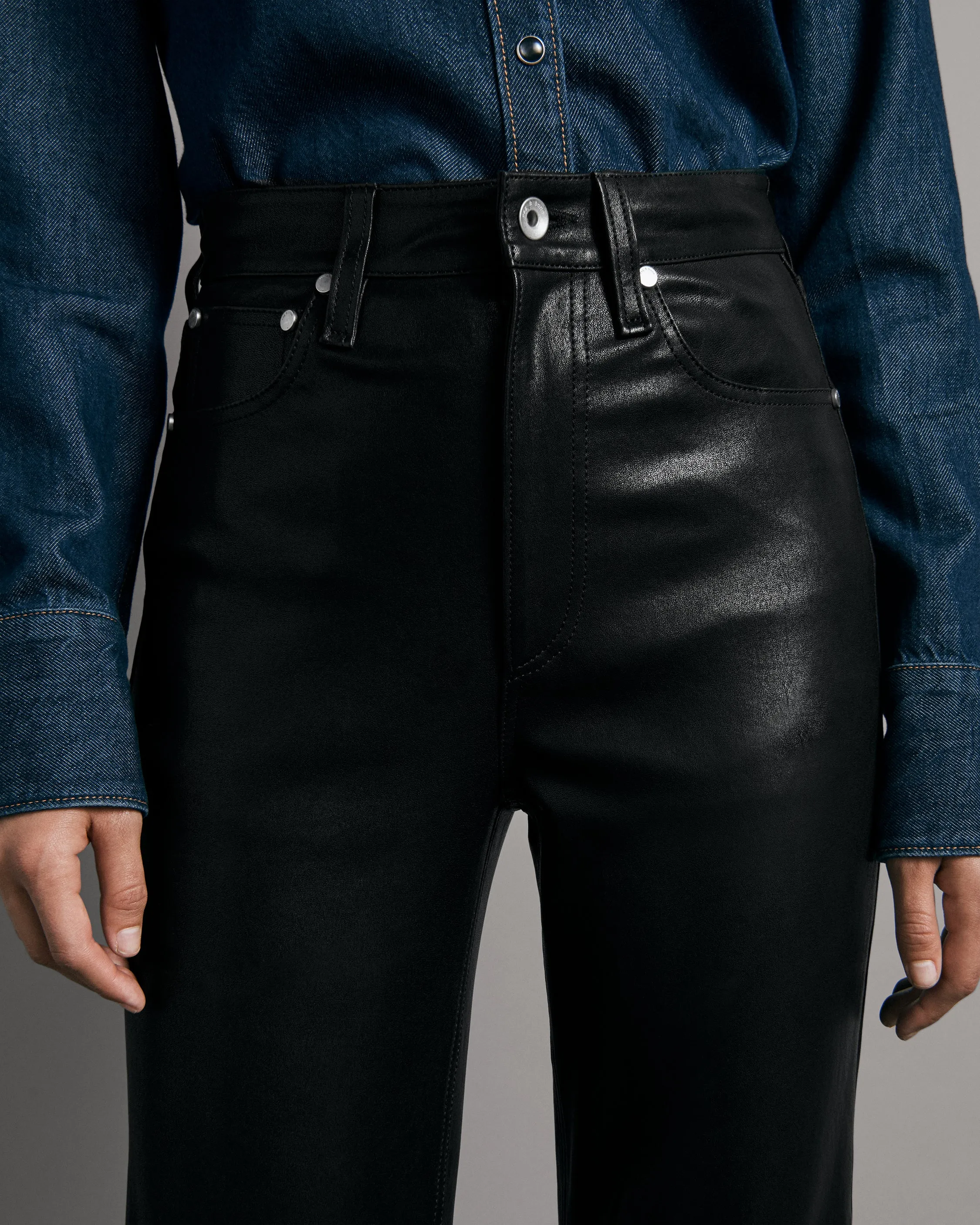 Vintage Leather Cigarette Pants