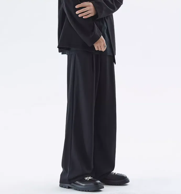 Wide Leg Tailored Lightweight Trousers with Belt Detail