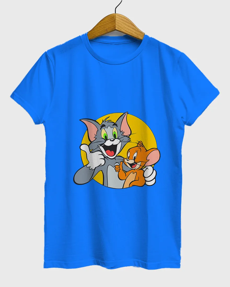 Womens Relaxed Fit TShirt Cartoon Tom & Jerry