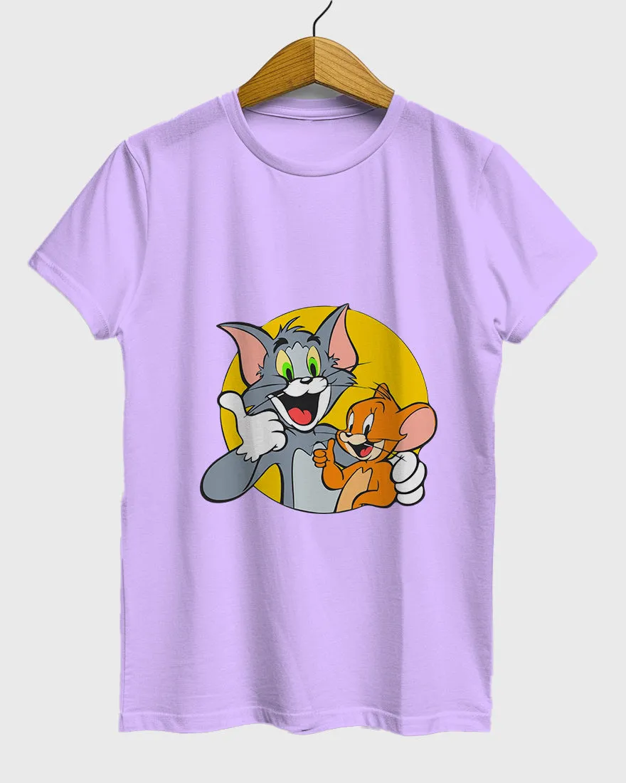 Womens Relaxed Fit TShirt Cartoon Tom & Jerry