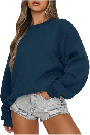 Womens Sweatshirts Hoodies Crewneck Oversized Pullover Sweaters Casual Comfy Fall Fashion Outfits Y2k Clothes 2023